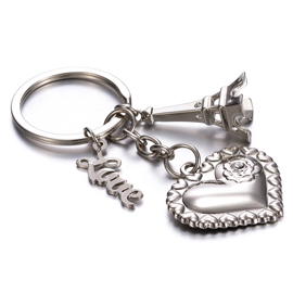 Heart Charms Metal Keychain For Her