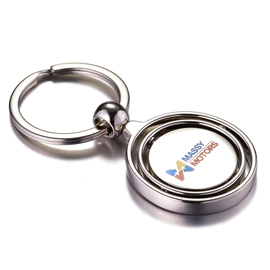 Unique Spinning Promotional Keychain with Printed Logo