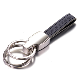 Deluxe Custom Logo Metal Keychain with Double Rings