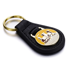 Promotional Genuine Leather Keychain with Logo