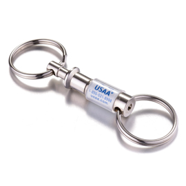 Polished Two-Tone Pull & Twist Valet Keychains