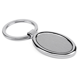 Oval-Shaped Metal Keychain